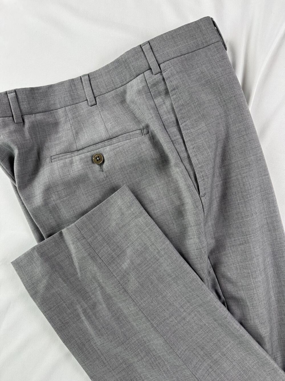 Zanella Pants Mens 36x32 Gray 100% Wool Dress Slacks Classic Fit